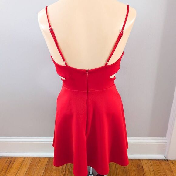 Forever 21 Crisscross Cutout A-Line Red Dress - Picture 2 of 3